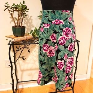 Lularoe Cassie pencil skirt, purple roses